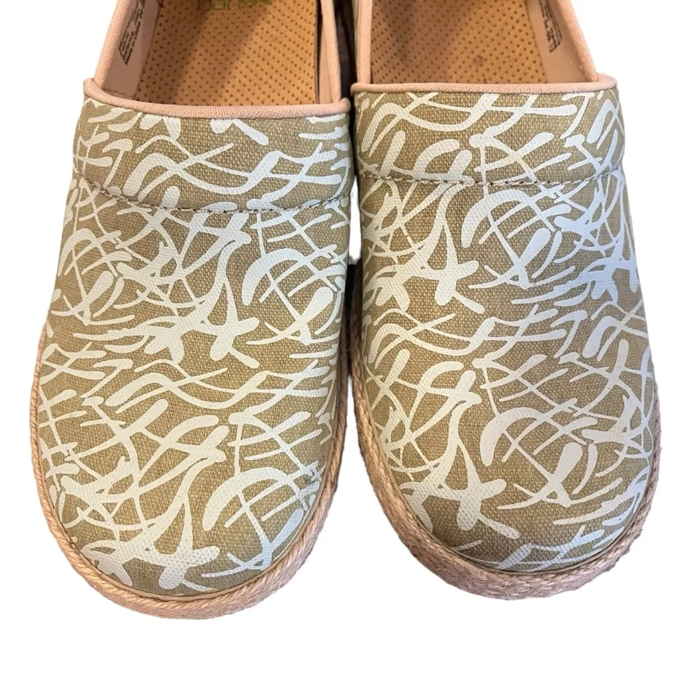 Dansko Victoria clog canvas jute espadrille green tan 38 - Picture 5 of 14